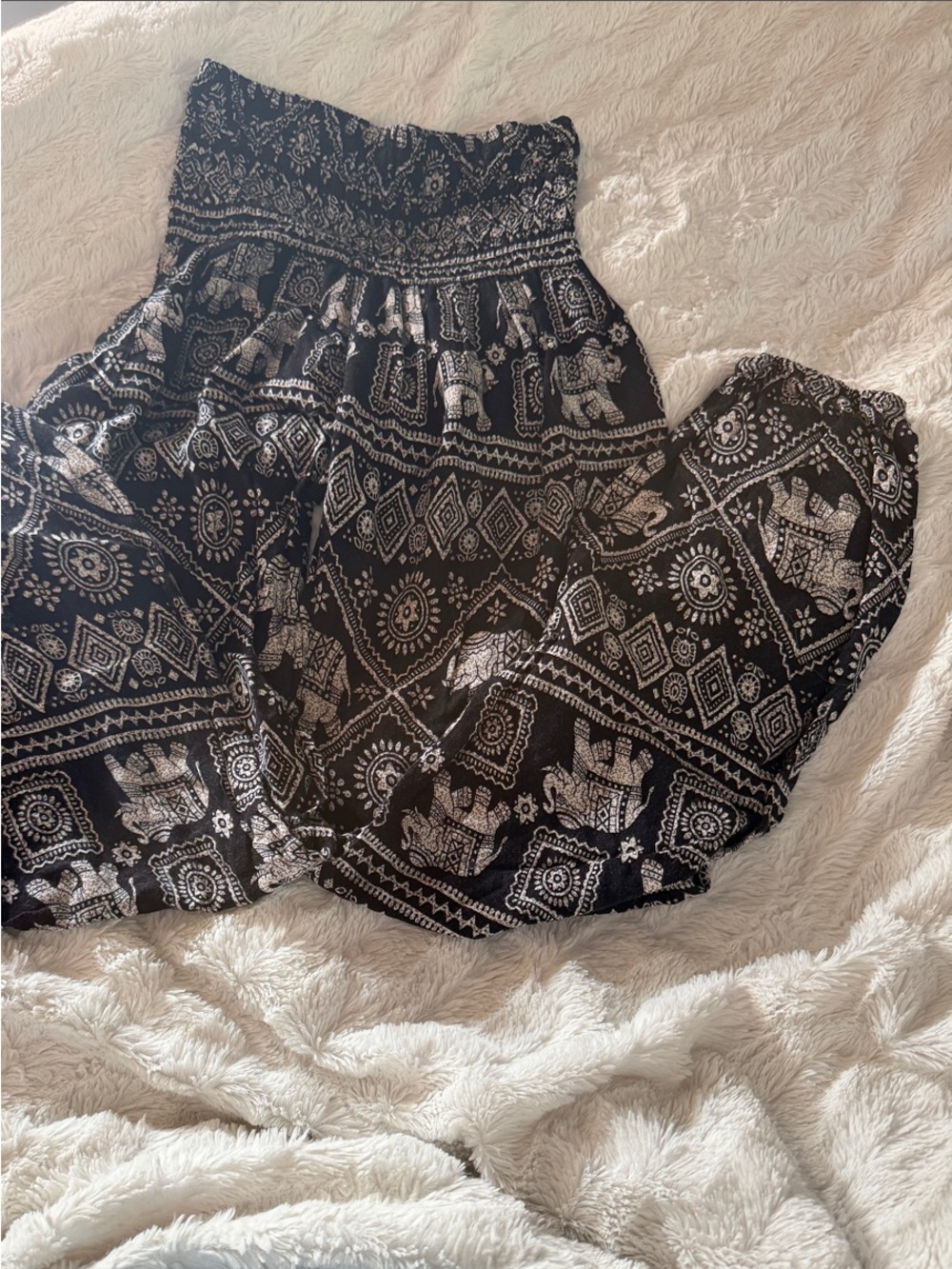 Banjamath Black & White Printed Harem Pants - Size M